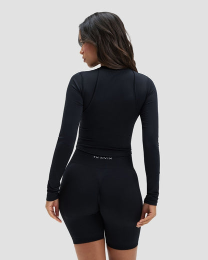 Elevate™ Compression Long Sleeve Top | Night Black